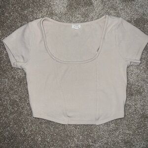 Garage Cream Crop Top